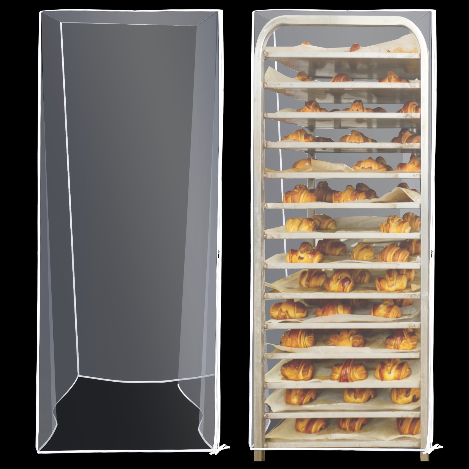 Kitchen Baking Pan Storage - 2-Pack Transparent Bun Pan Rack Covers