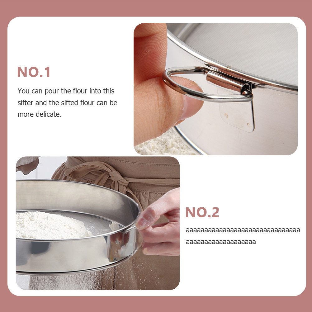 Kitchen Baking Utensils - Flour Sifter Stainless Steel Fine Mesh