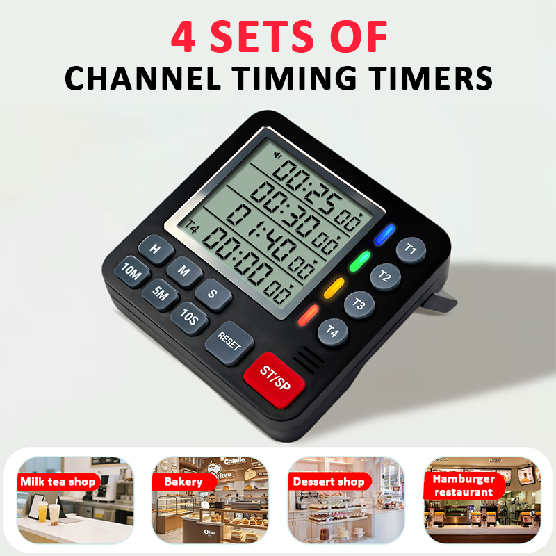 Baking Kitchen Set Up - 4 Channels Digital Kitchen Timer Large