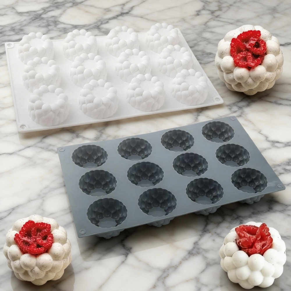 Kitchen Design For Baking - 12-Cell Bubble Cylinder Design White or