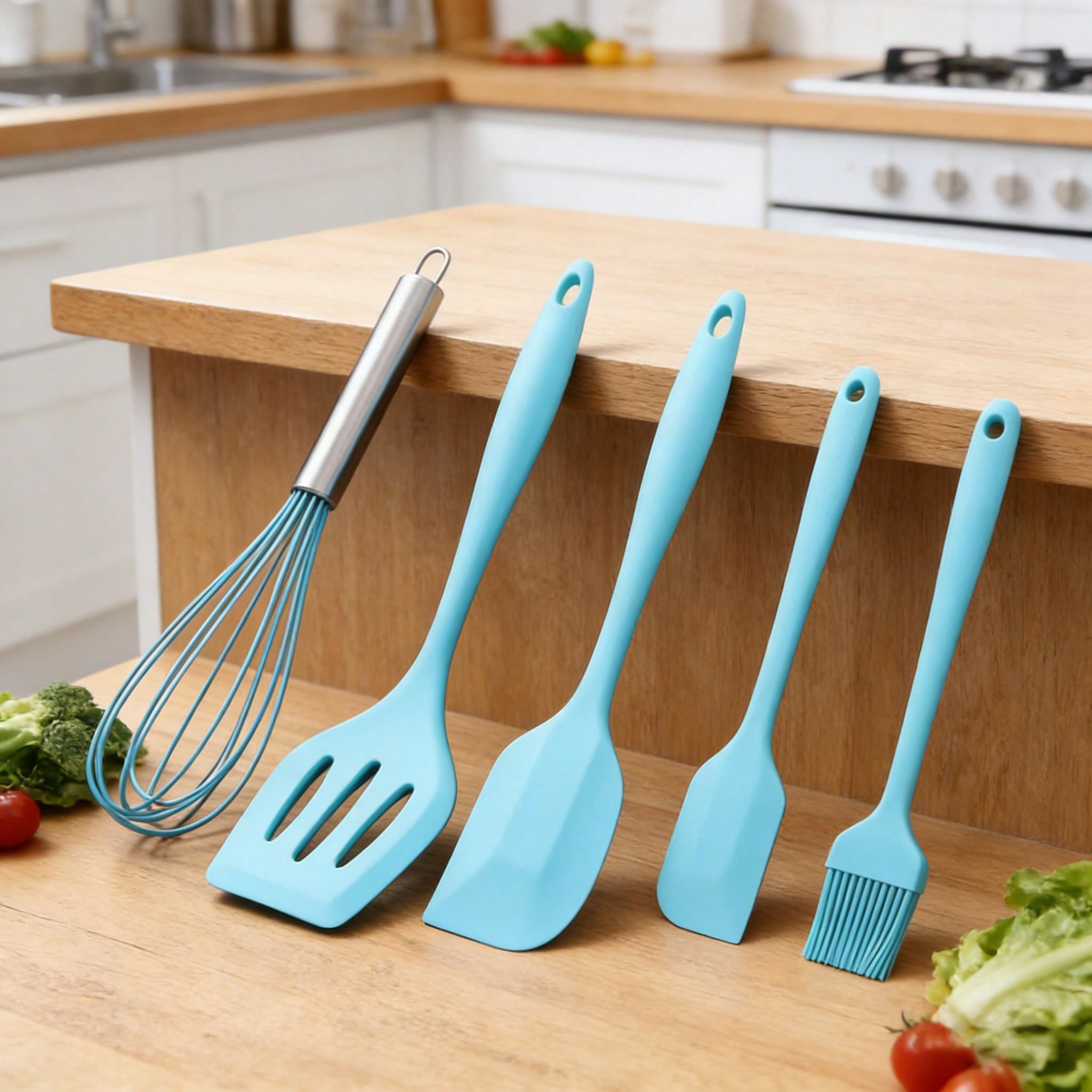 Kitchen Baking Utensils - Silicone Cooking Utensils Set, 5 Pcs