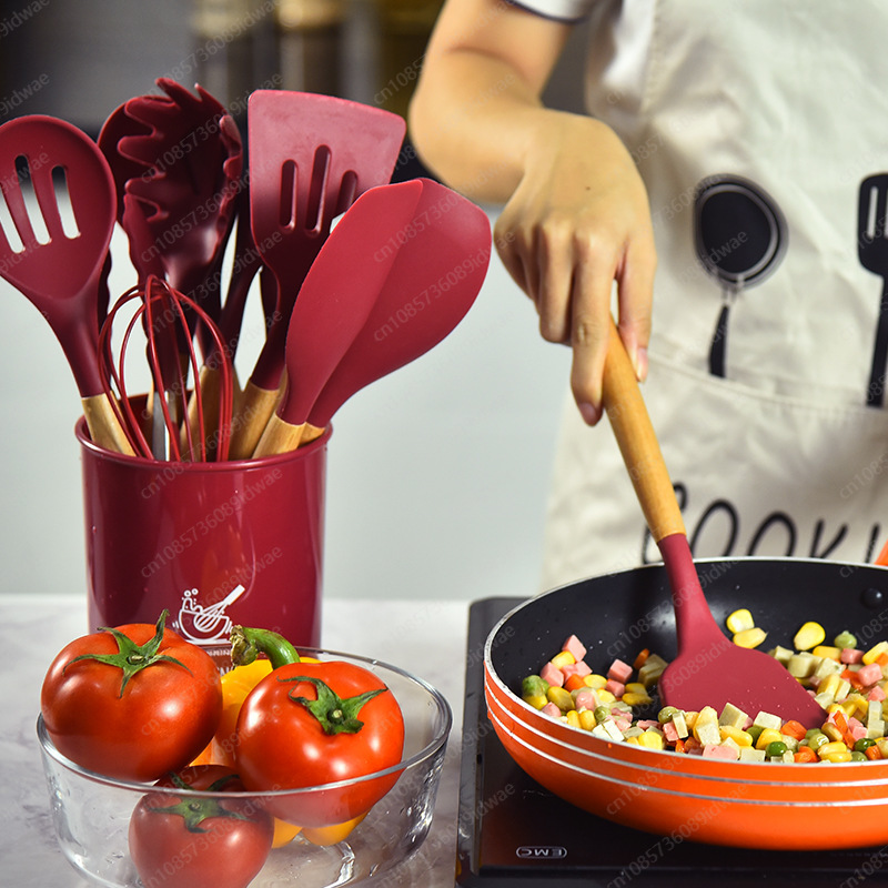 12-Piece silicone cookware set - Kitchen Baking Pan Storage reseña y precio