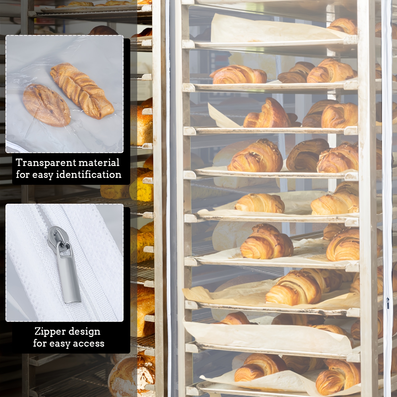 2-Pack Transparent Bun Pan Rac - Kitchen Baking Pan Storage reseña y precio