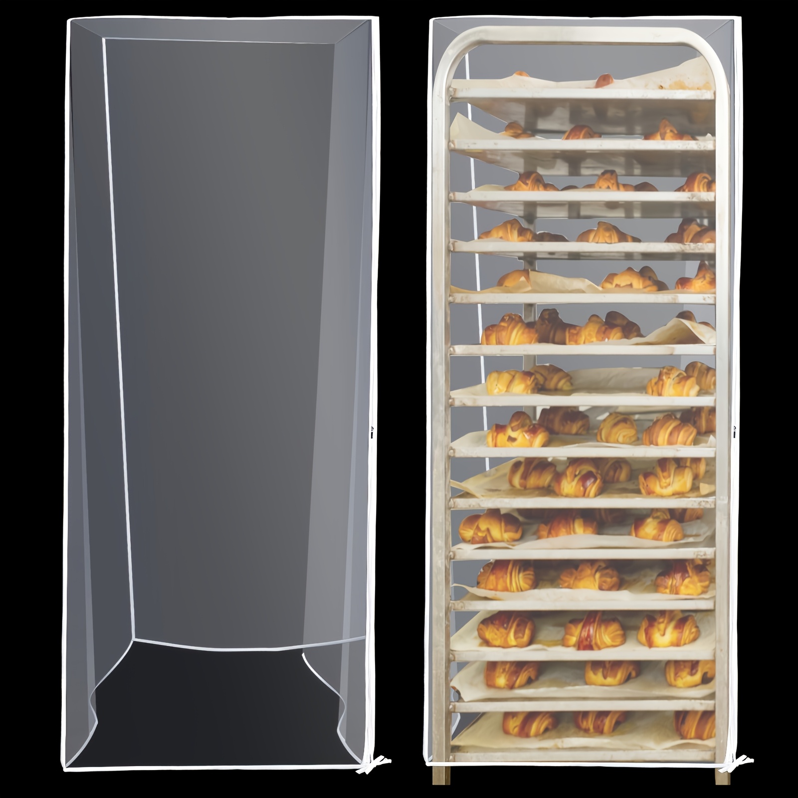 2-Pack Transparent Bun Pan Rac - Kitchen Baking Pan Storage reseña y precio