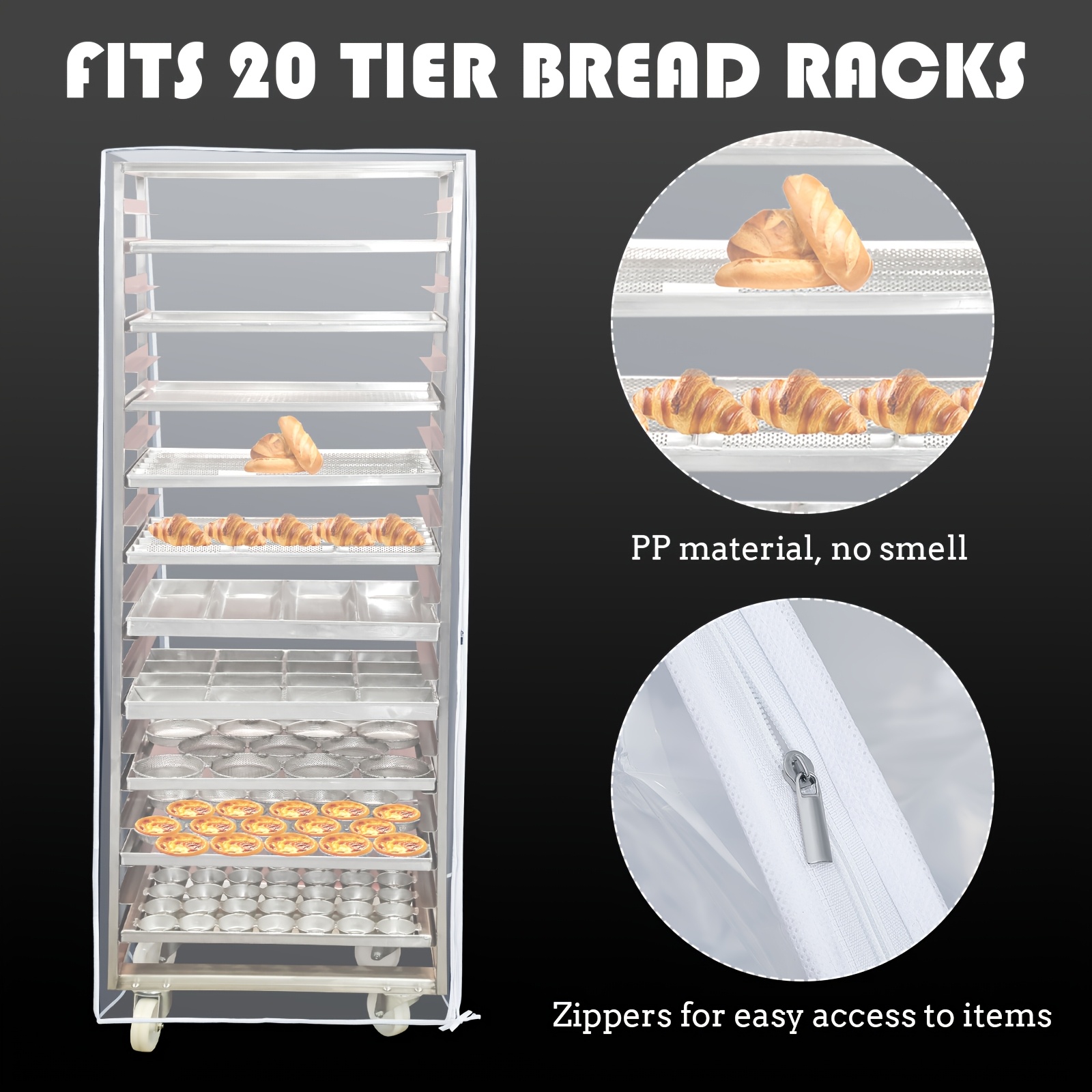2-Pack Transparent Bun Pan Rac - Kitchen Baking Pan Storage reseña y precio