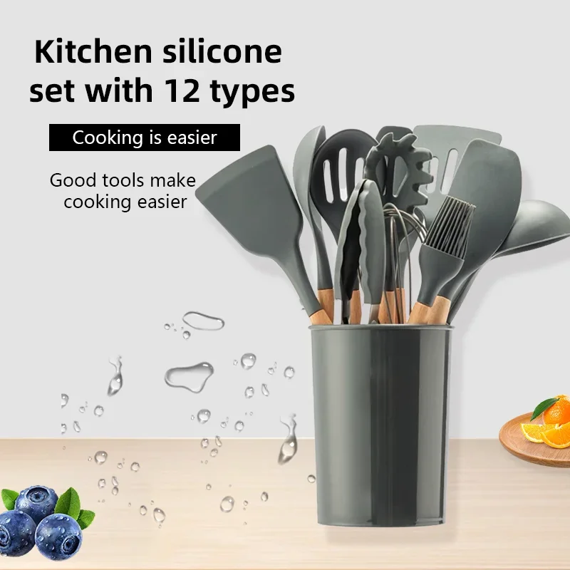For 12-piece Set Wooden Handle - Kitchen Baking Pan Storage reseña y precio