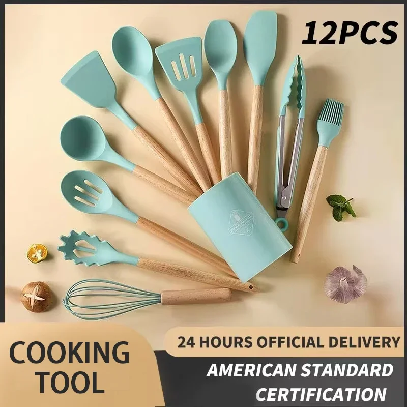 For 12-piece Set Wooden Handle - Kitchen Baking Pan Storage reseña y precio