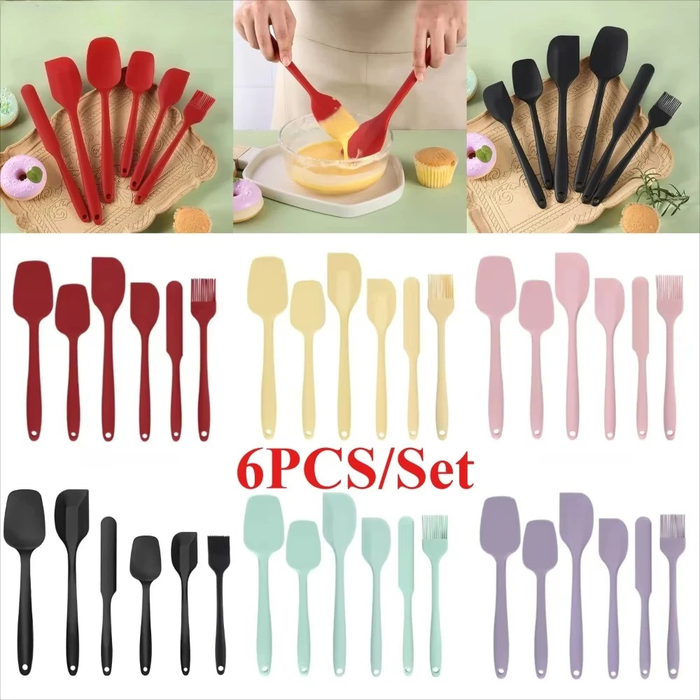 6pc Silicone Spatula Set Seaml - Baking Kitchen Set Up reseña y precio