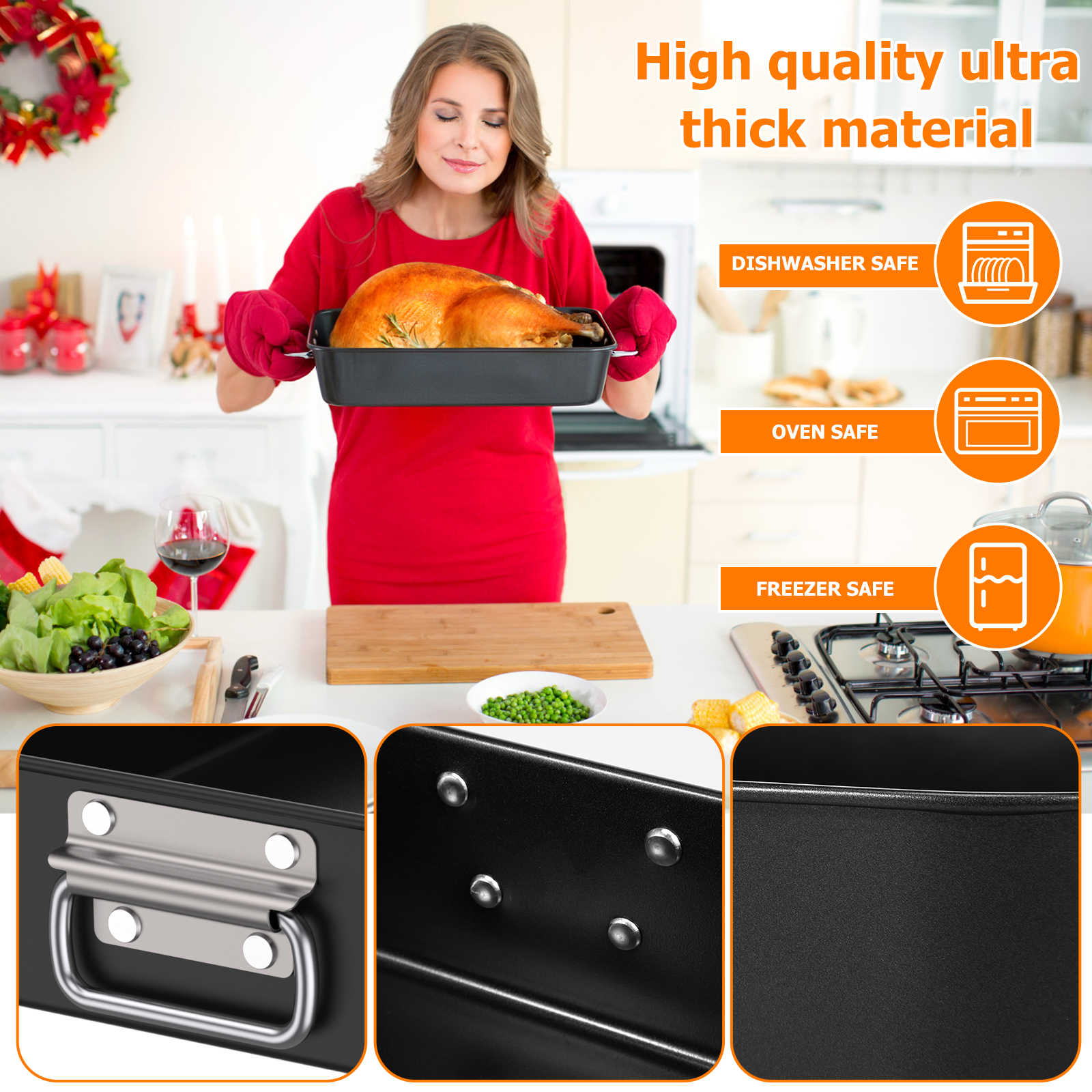 Deep Baking Pan Rectangle Carb - Kitchen Baking Pan Storage reseña y precio