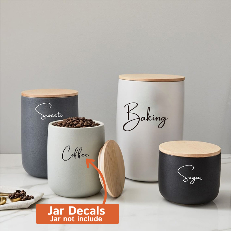Decal Only 8Pcs Kitchen Organi - Kitchen.Baking Labels reseña y precio