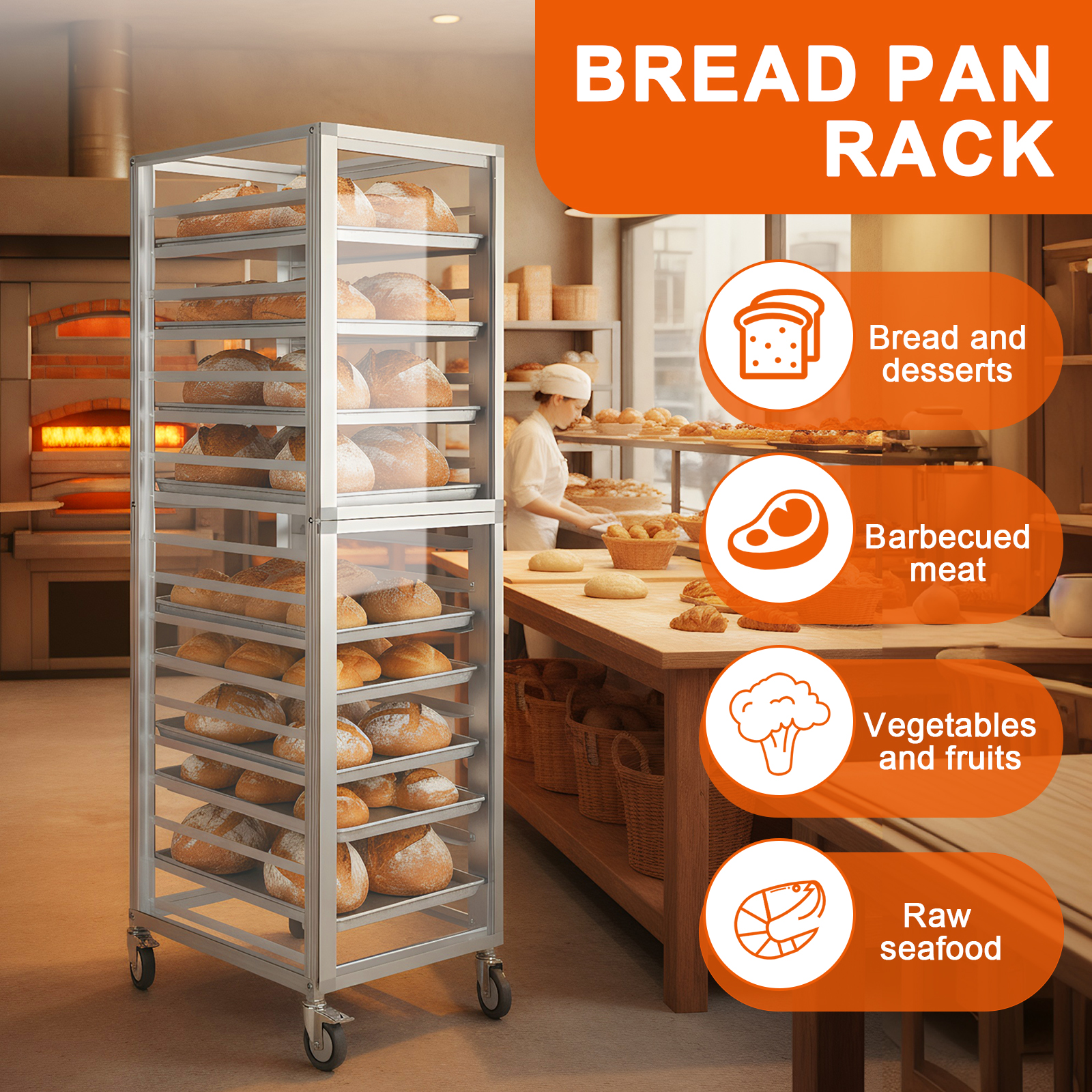 18 Tiers Bun Rack with Wheels  - Kitchen Baking Pan Storage reseña y precio