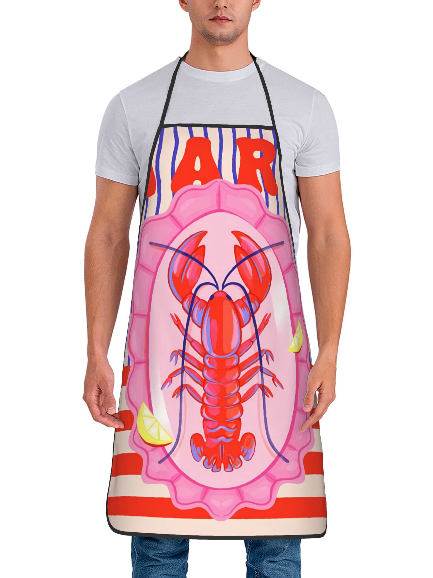 Retro Lobster Print Kitchen Ap - Kitchen.Baking Labels reseña y precio