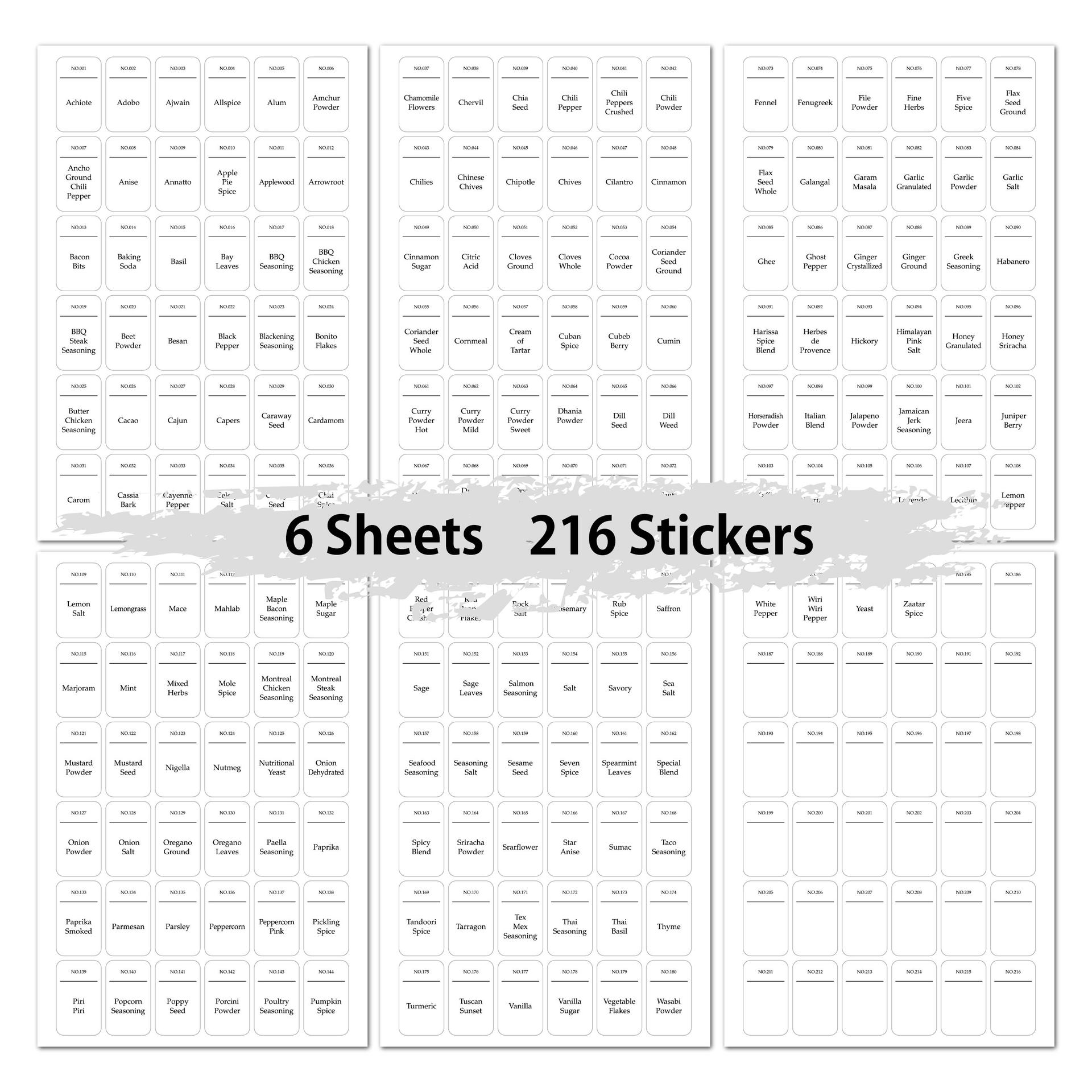 216pcs Kitchen Spice Jar Label - Kitchen.Baking Labels reseña y precio