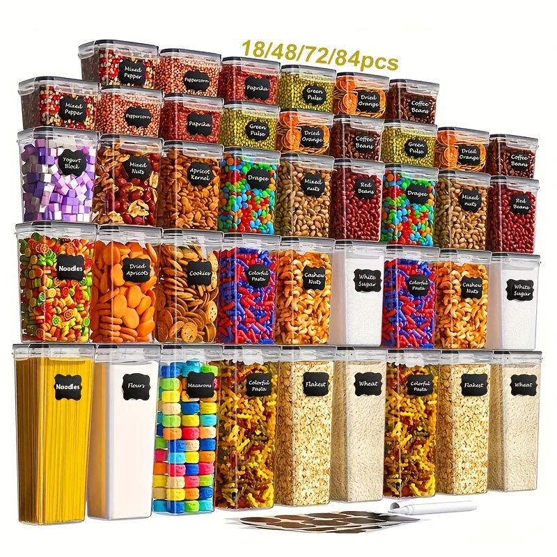18/48/72/84pcs Storage Box wit - Kitchen.Baking Labels reseña y precio