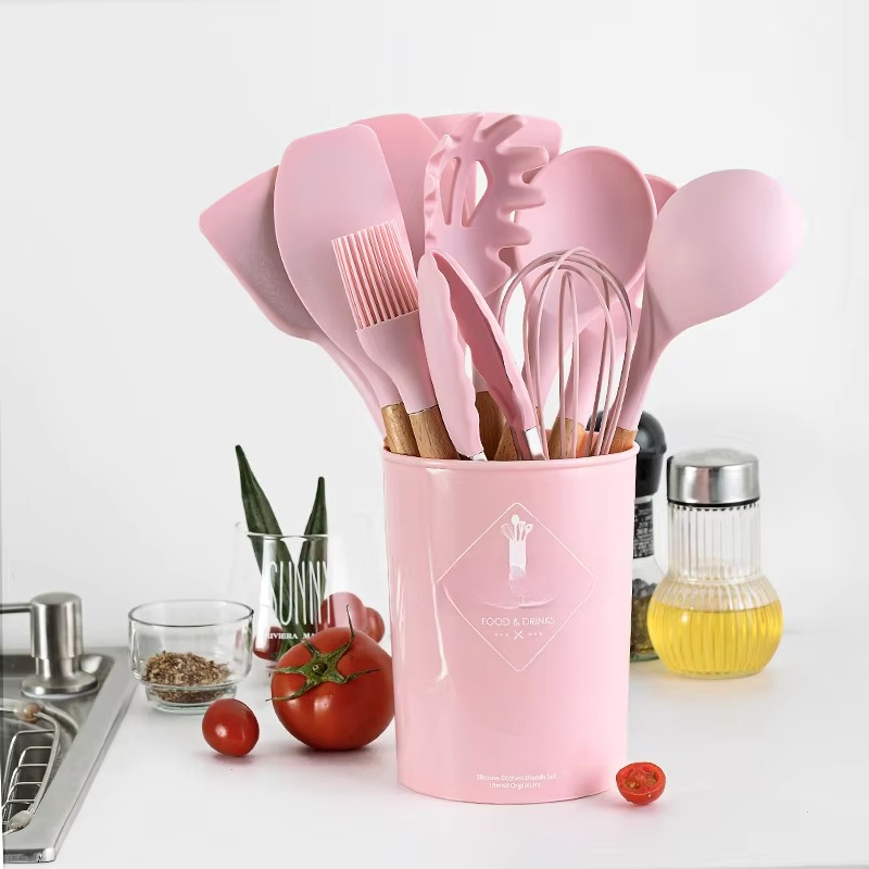 Wooden pink Wooden handle Kitc - Kitchen Baking Pan Storage reseña y precio