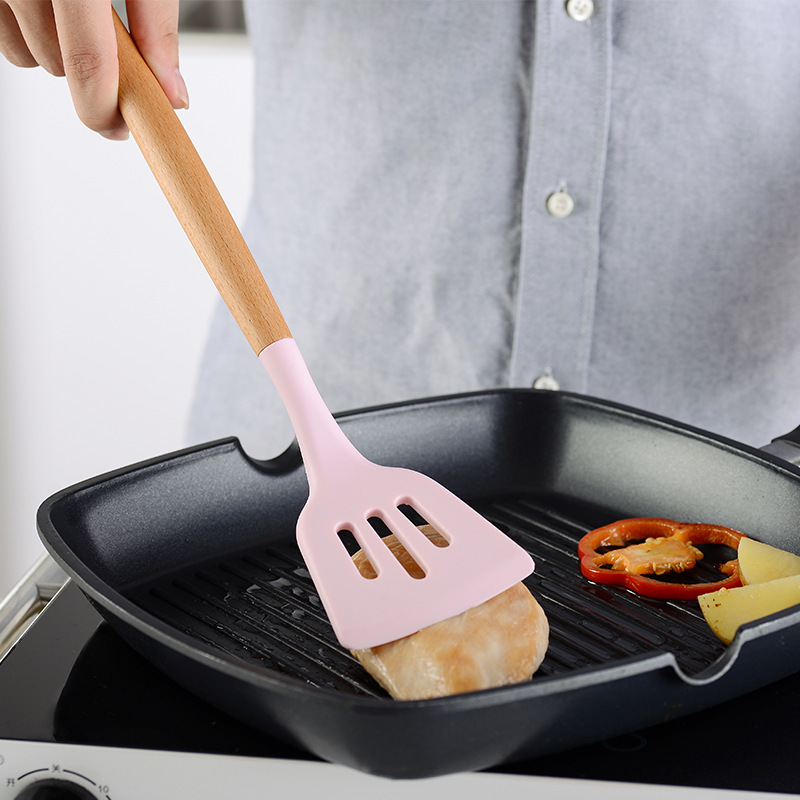 Wooden pink Wooden handle Kitc - Kitchen Baking Pan Storage reseña y precio