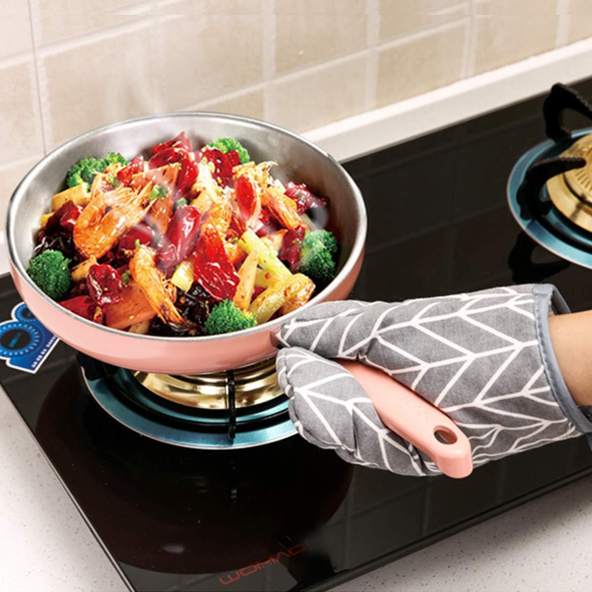 Non-Slip Oven Mitts & Potholde - Baking Kitchen Set Up reseña y precio