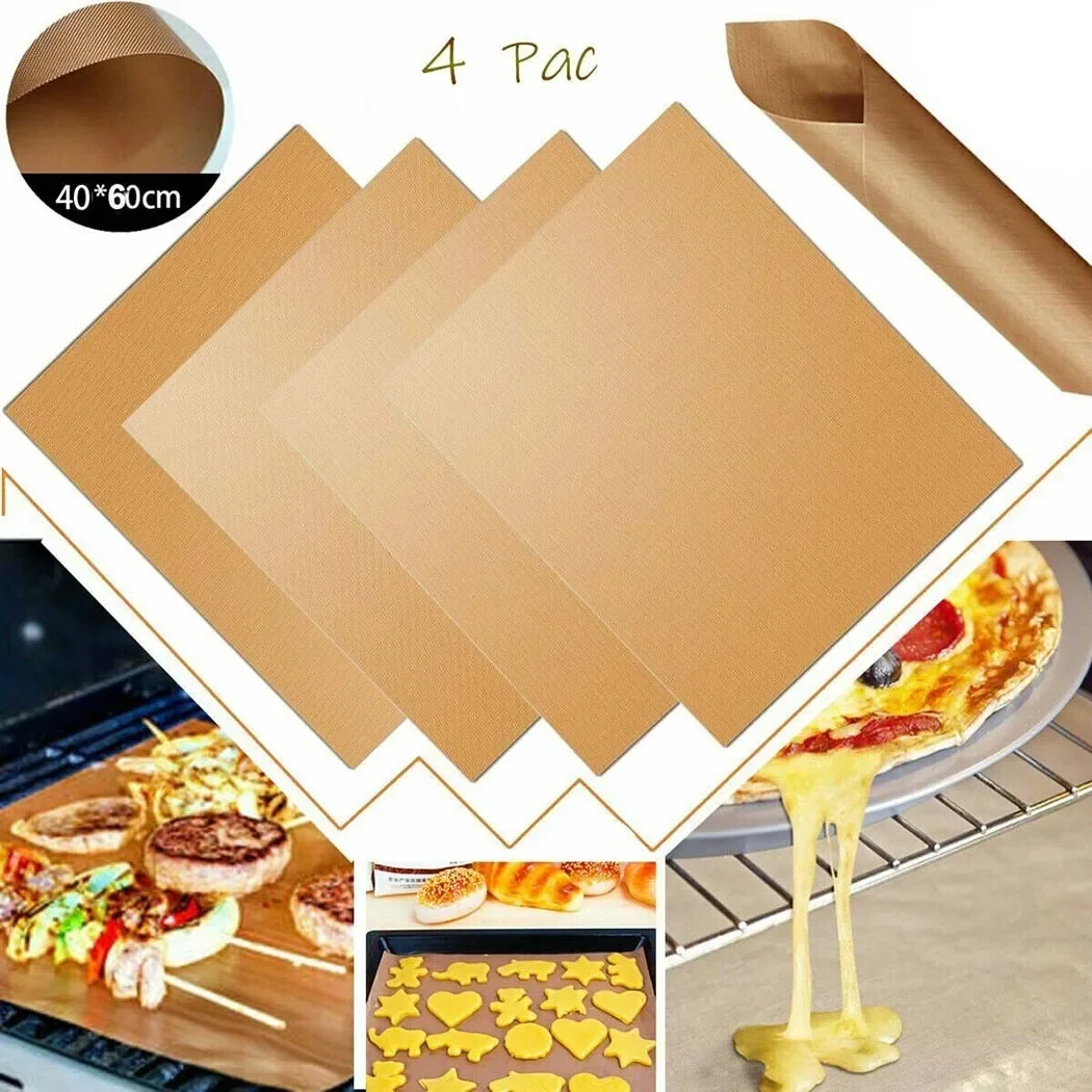 4pcs Non-stick BBQ Grill Mat 6 - Super Kitchen Baking Mat reseña y precio