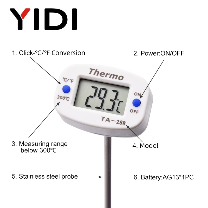 TA288 LCD Digital Food Thermom - Kitchen Quiz reseña y precio