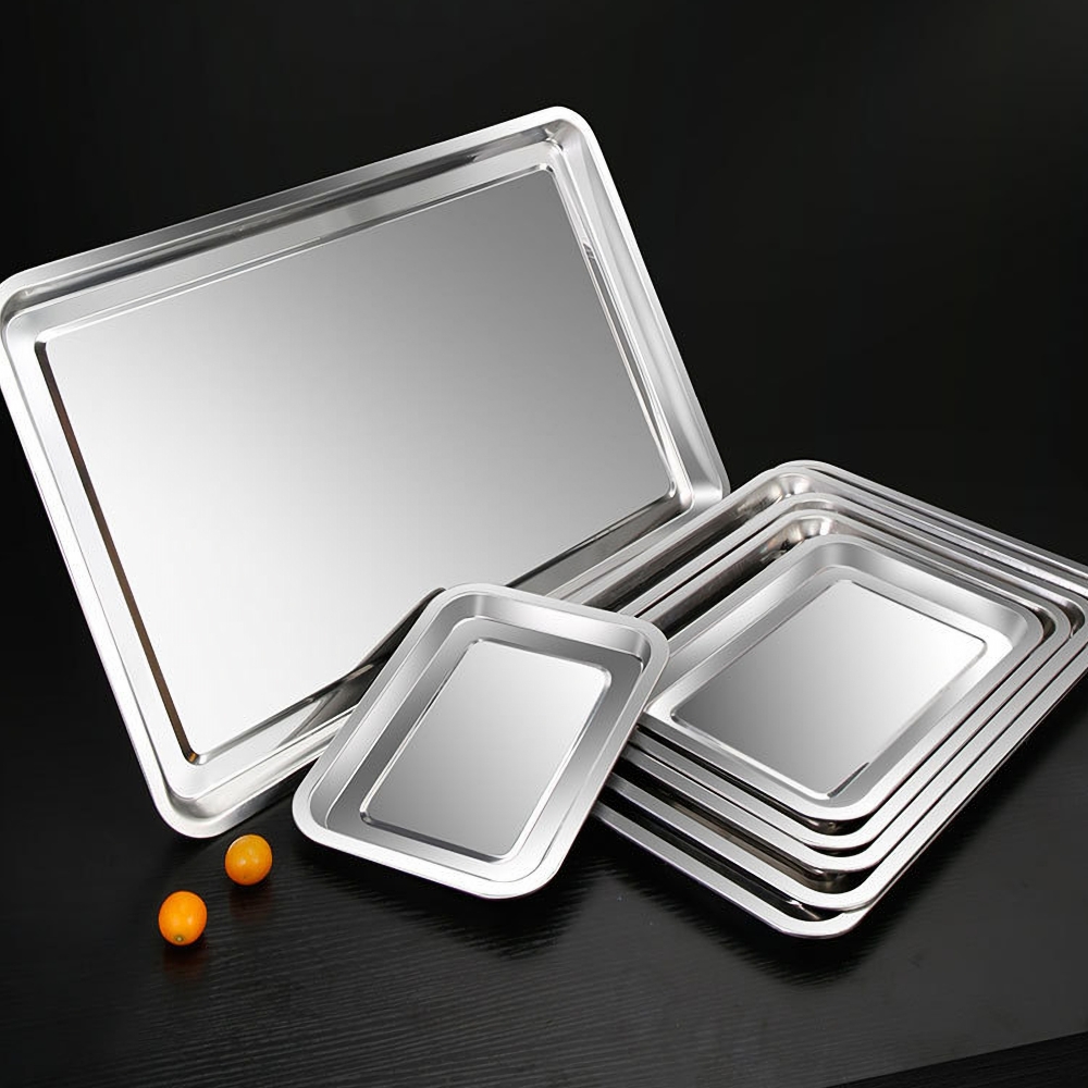 1PCS Stainless Steel Food Tray - Kitchen Baking Pan Storage reseña y precio