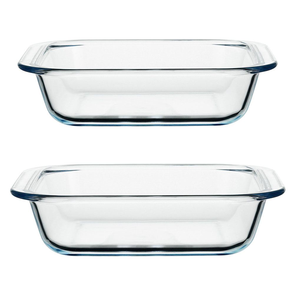 2Pcs High Quality Glass Baking - Kitchen Baking Pan Storage reseña y precio
