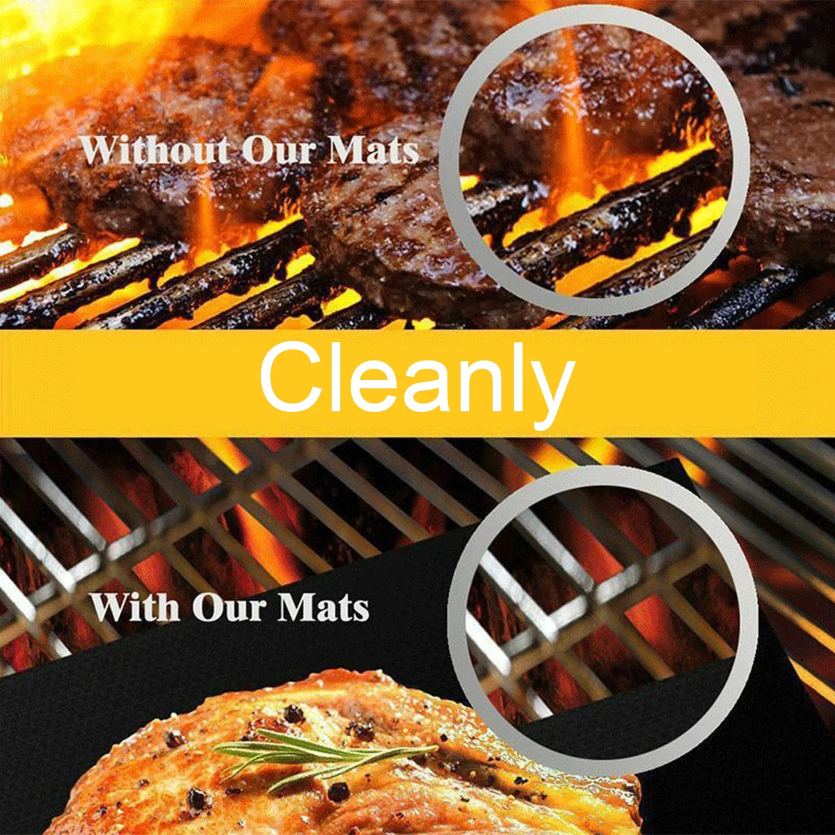 Non-stick 4Pcs BBQ Grill Mat B - Super Kitchen Baking Mat reseña y precio