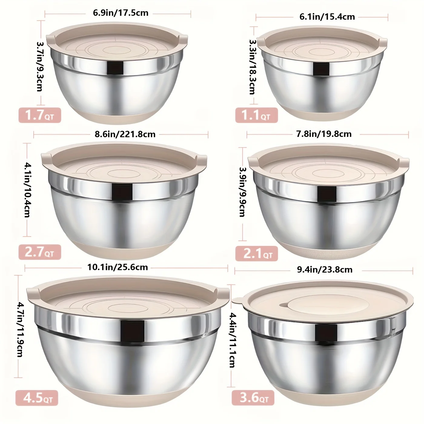 Set of Mixing Bowls Made of St - Kitchen Baking Utensils reseña y precio