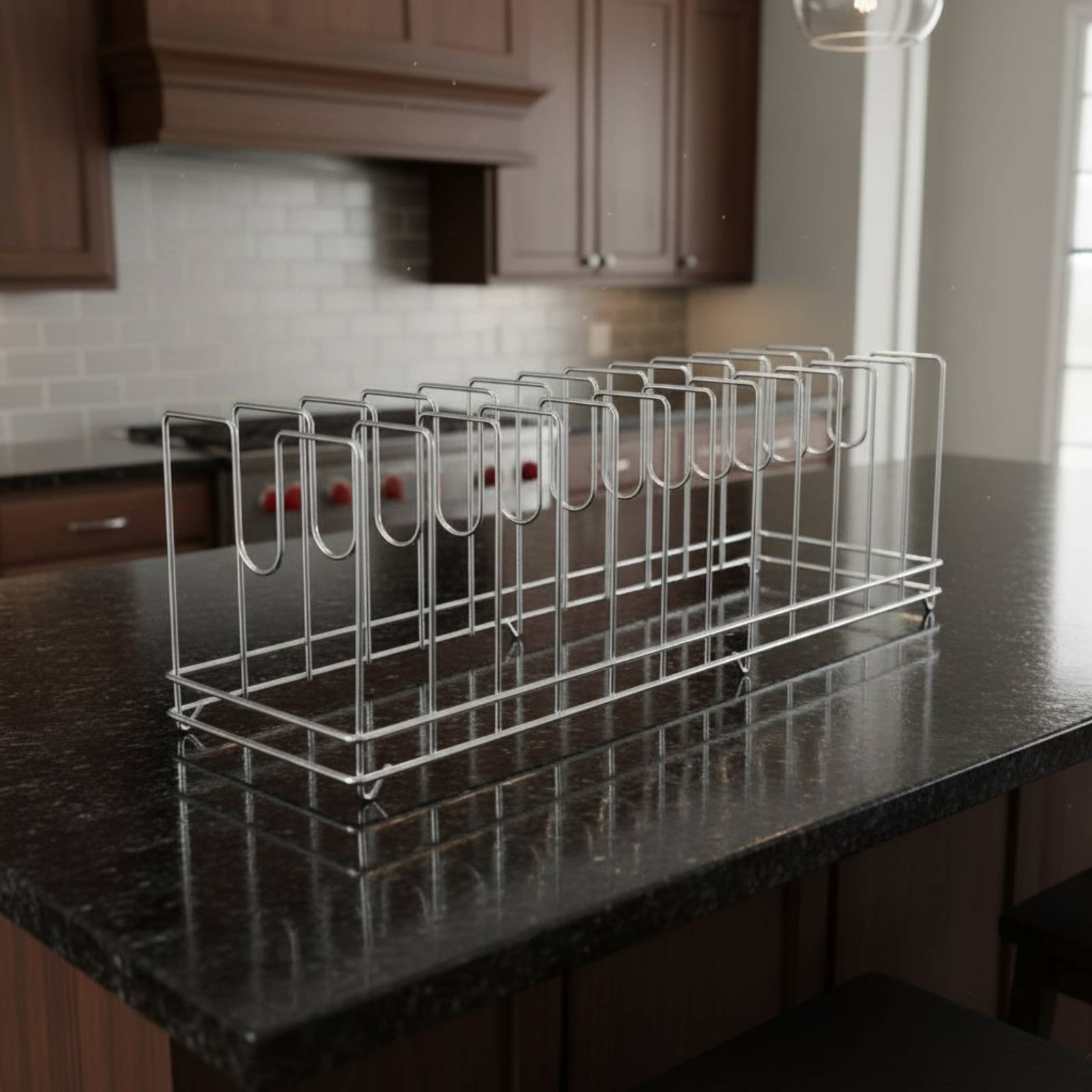 Pizza Pan Rack Space Saving Ba - Kitchen Baking Pan Storage reseña y precio