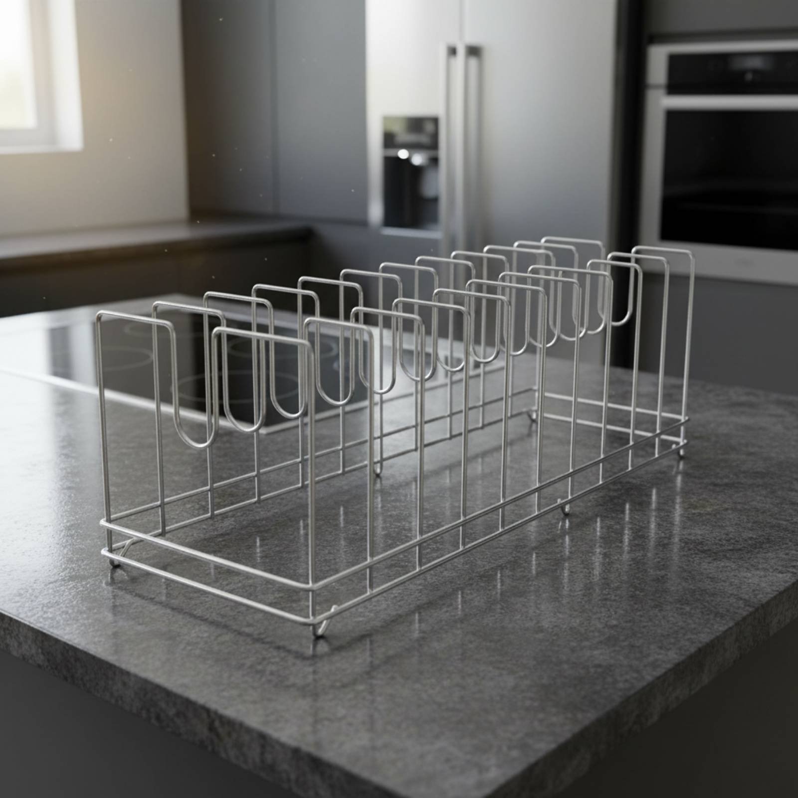 Pizza Pan Rack Space Saving Ba - Kitchen Baking Pan Storage reseña y precio