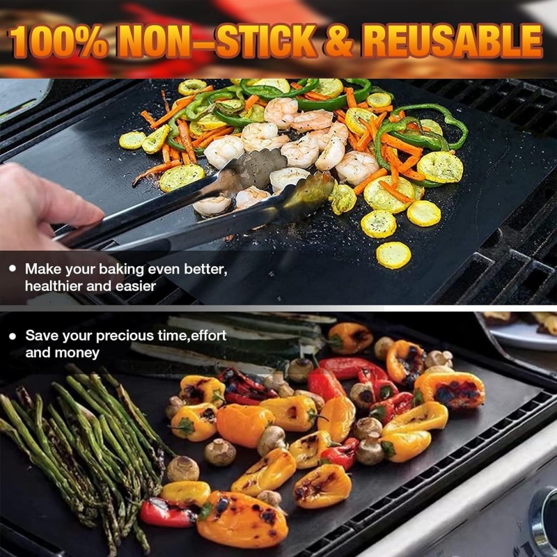 2/1PC Non-stick BBQ Grill Mat  - Super Kitchen Baking Mat reseña y precio